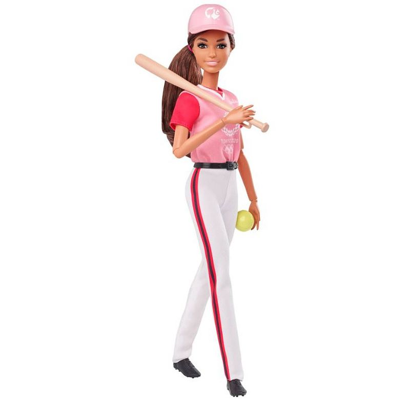 Foto van Barbie tienerpop softball tokyo 2020 meisjes 29 cm vinyl/eva roze