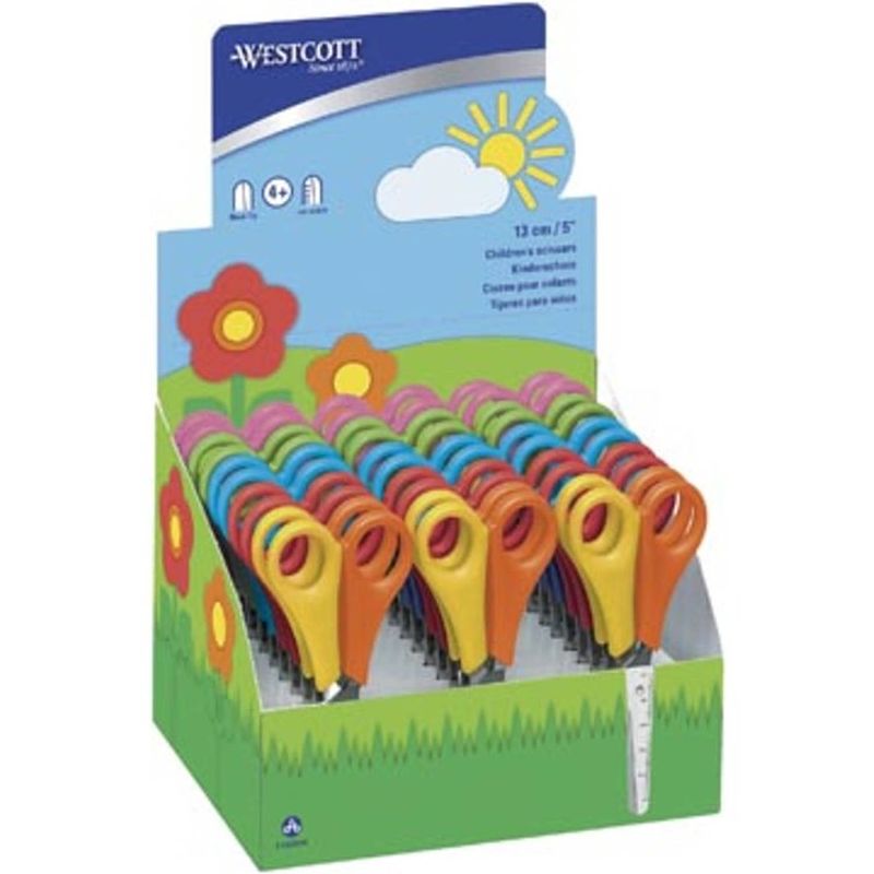 Foto van Westcott kinderschaar, display met 30 stuks in geassorteerde kleuren