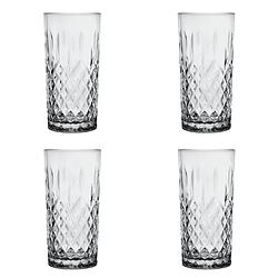 Foto van Haes deco - waterglas, drinkglas set van 4 glazen - inhoud glas 300 ml / ø 7x15 cm