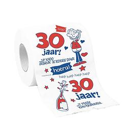 Foto van Toiletpapier 30 jaar man verjaardagscadeau decoratie/versiering - fopartikelen