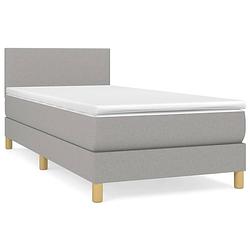 Foto van The living store boxspringbed - comfort - bed - 203 x 80 x 78/88 cm - lichtgrijs