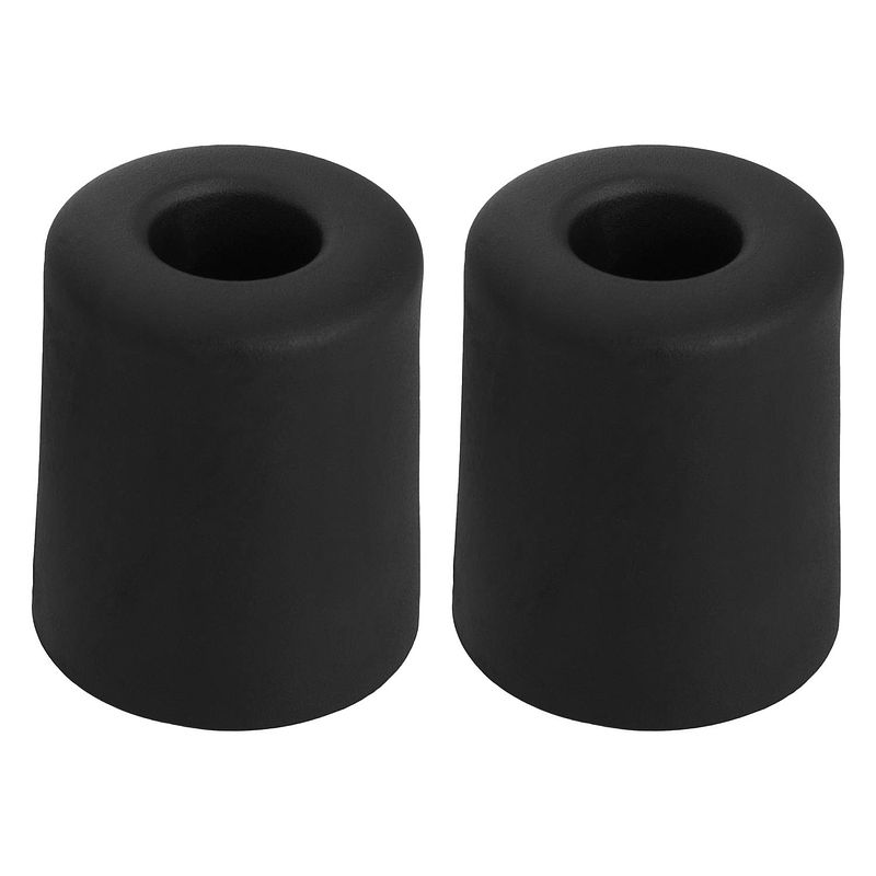 Foto van Deltafix deurbuffer - 2x - deurstopper - zwart - rubber - 35 x 30 mm - deurstoppers