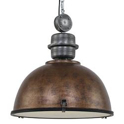 Foto van Industriële hanglamp - steinhauer - glas - industrieel - e27 - l: 52cm - voor binnen - woonkamer - eetkamer - bruin