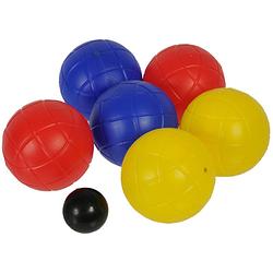 Foto van Kaatsbal ballen gooien jeu de boules set gekleurde ballen 7 delig in draagtas - jeu de boules