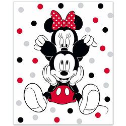 Foto van Disney fleecedeken mickey & minnie junior 100 x 140 cm wit