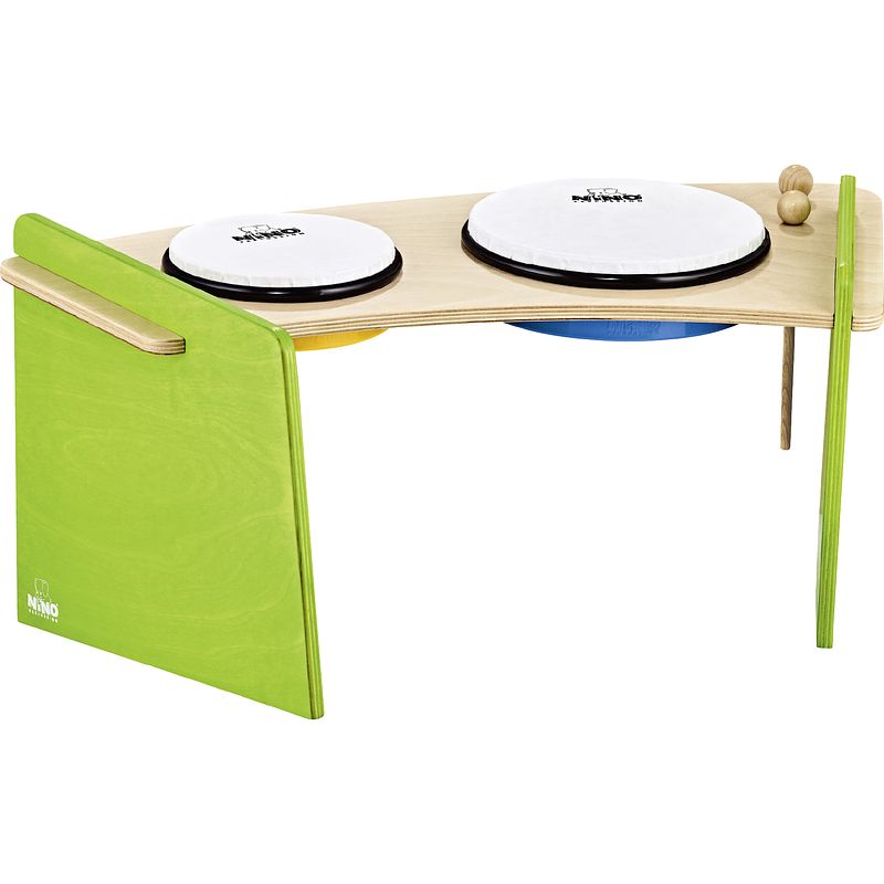 Foto van Nino percussion nino965 kinder handtrommel set met houten onderstel