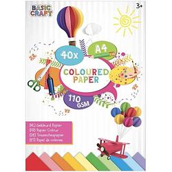 Foto van Gekleurd papier - 40 vellen - a4-formaat - knutselpapier/tekenpapier - schetsboeken