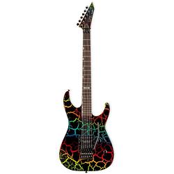 Foto van Esp ltd mirage deluxe 's87 rainbow crackle elektrische gitaar
