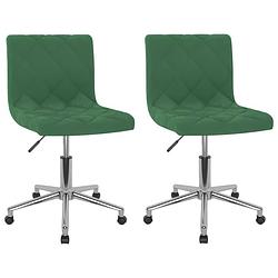 Foto van The living store eetkamerstoelen set donkergroen - 40 x 43 x (76 - 87.5) cm - fluweel en verchroomd staal