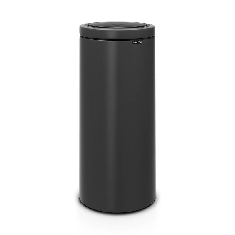 Foto van Brabantia touch bin flat top afvalemmer 30 liter met kunststof binnenemmer - mineral infinite grey