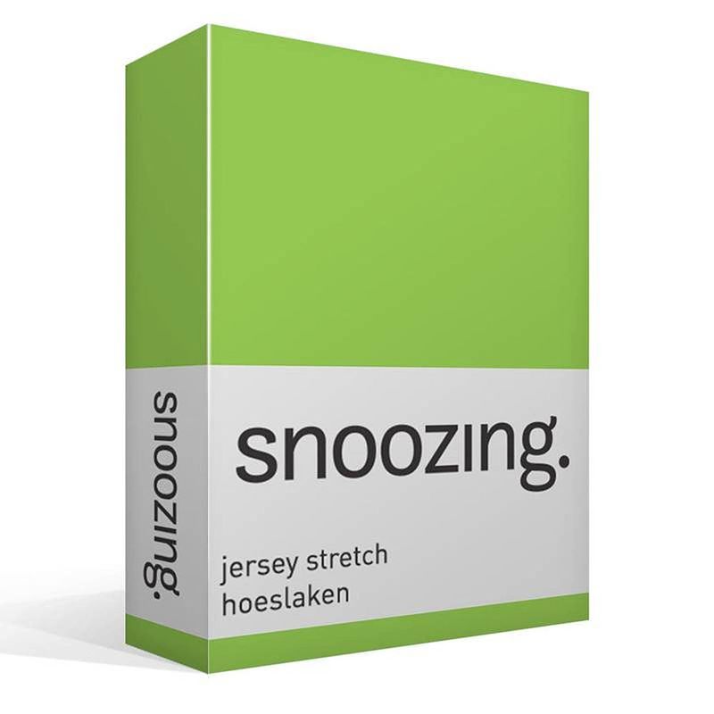 Foto van Snoozing jersey stretch - hoeslaken - 120/130x200/220/210 - lime