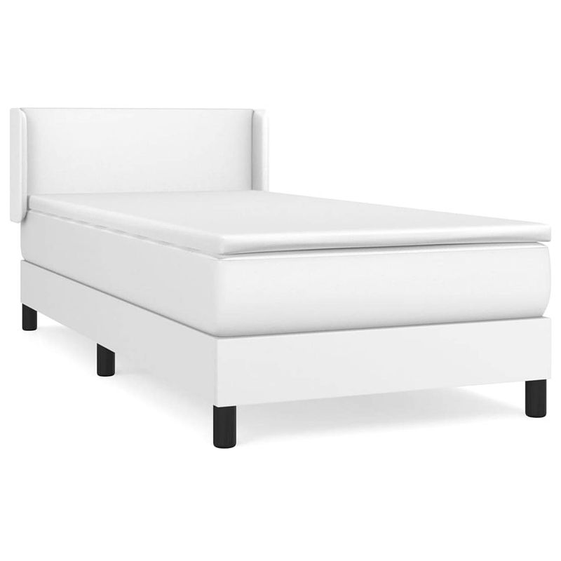 Foto van The living store boxspringbed - kunstleer - 193 x 93 x 78/88 cm - verstelbaar hoofdbord - pocketvering matras -