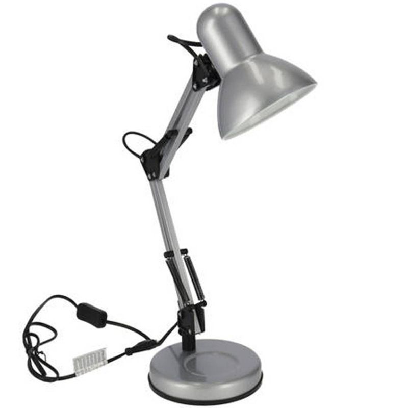 Foto van Gerimport - edison bureaulamp - e27 max 40w - buro - kantoor - verlichting - zilver