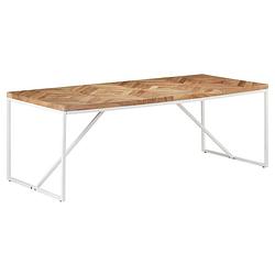 Foto van Vidaxl eettafel 200x90x76 cm massief acaciahout en mangohout