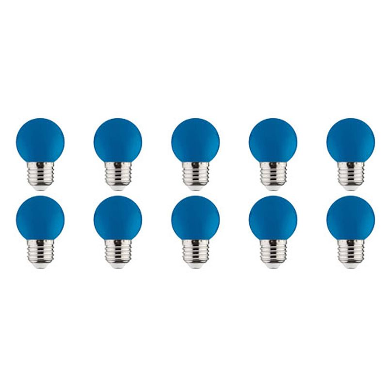 Foto van Led lamp 10 pack - romba - blauw gekleurd - e27 fitting - 1w