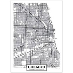 Foto van Canvas city map chicago 30x40cm