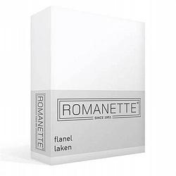 Foto van Romanette flanel laken - 100% geruwde flanel-katoen - 2-persoons (200x260 cm) - wit