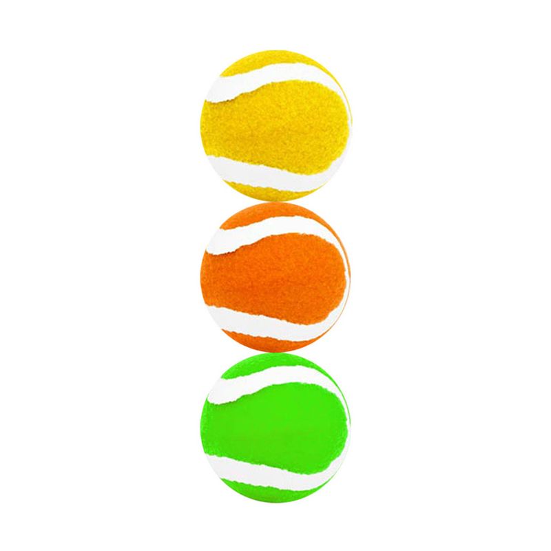 Foto van Set van 3x stuks gekleurde premium tennisballen 6,5 cm - tennisballen