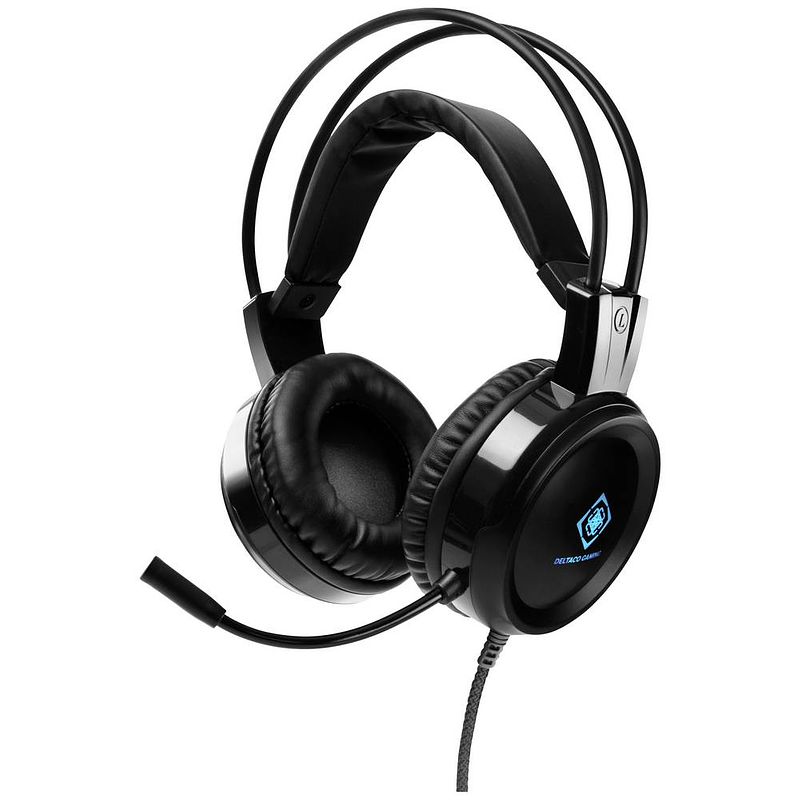 Foto van Deltaco gaming dh110 over ear headset kabel gamen stereo zwart