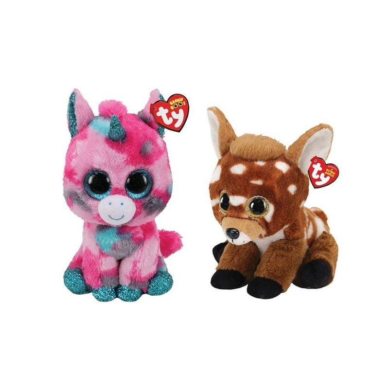 Foto van Ty - knuffel - beanie buddy - gumball unicorn & buckley deer