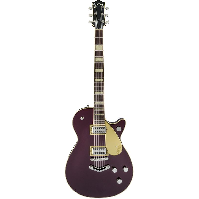 Foto van Gretsch professional collection g6228 players edition jet bt v-stoptail dark cherry metallic rw met koffer