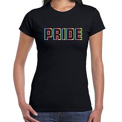 Foto van Bellatio decorations gay pride t-shirt - dames - zwart - lhbti s - feestshirts