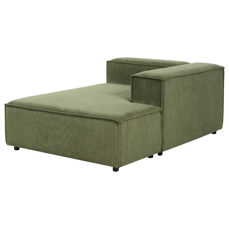 Foto van Beliani aprica - chaise longue-groen-corduroy