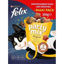 Foto van Felix® party mix original met kip, lever & kalkoensmaak kattensnacks 200g bij jumbo