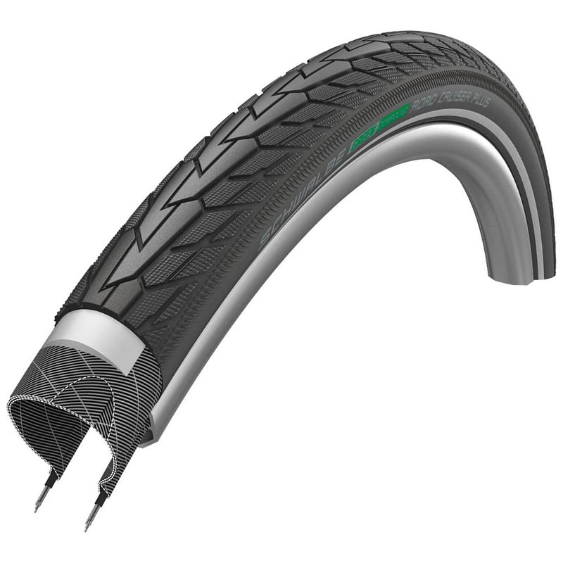 Foto van Schwalbe buitenband - road cruiser plus - 28 inch x 1.60 - zwart reflecterend