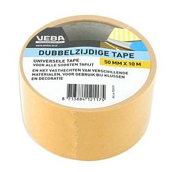 Foto van Dubbelzijdig tape / tapijttape bruin 50 mm x 10 m - tape (klussen)