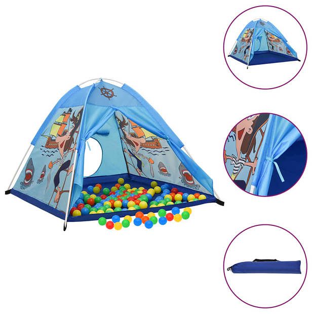 Foto van Vidaxl kinderspeeltent met 250 ballen 120x120x90 cm blauw