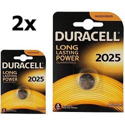 Foto van 2 stuks duracell cr2025 3v lithium knoopcel batterij