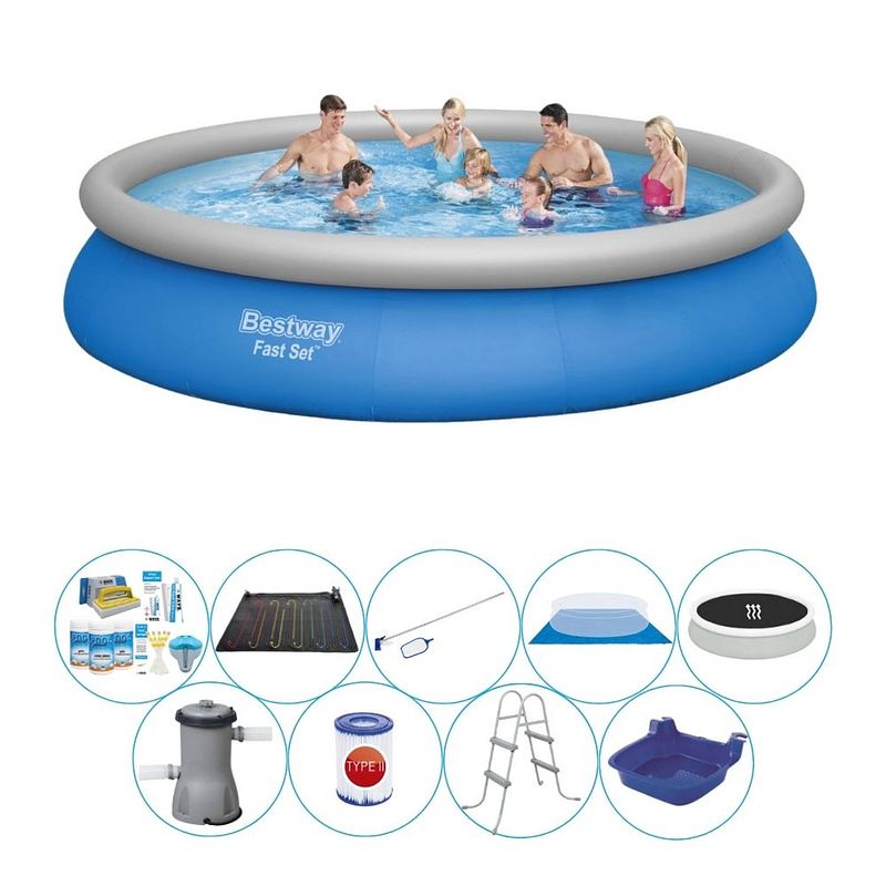 Foto van Bestway fast set rond 457x84 cm - deluxe zwembad pakket