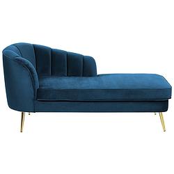 Foto van Beliani allier - chaise longue-blauw-fluweel