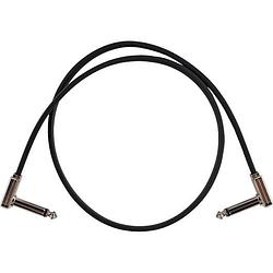 Foto van Ernie ball 6228 flat ribbon patch cable patchkabel haaks 60 cm platte jacks zwart