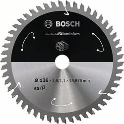 Foto van Bosch accessories bosch 2608837753 cirkelzaagblad 136 x 15.875 mm aantal tanden: 50 1 stuk(s)