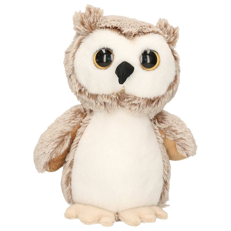 Foto van Uil bruin knuffel van zachte pluche - 17 cm zittend - knuffeldieren speelgoed - vogel knuffels