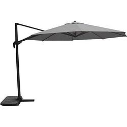 Foto van Zweefparasol virgoflex grijs ø350 cm - inclusief zware parasolvoet