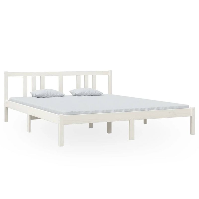 Foto van The living store bedframe massief grenenhout - 160 x 200 cm - rustieke uitstraling - stabiel en comfortabel