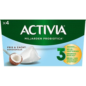 Foto van Activia yoghurt kokosnoot 4 x 125g bij jumbo