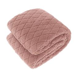Foto van Unique living ezra fleece plaid - fleece polyester - 150x200 cm - old pink