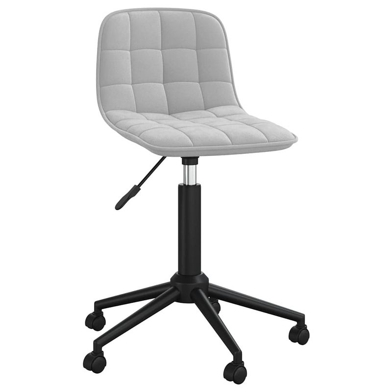 Foto van The living store draaibare eetkamerstoelen - fluweel - lichtgrijs - 42.5 x 45 x (69-80.5) cm