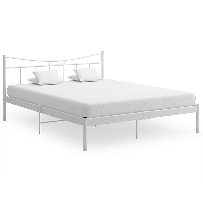 Foto van Vidaxl bedframe metaal wit 140x200 cm