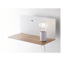 Foto van Eco-light flash i-flash-ap bco wandlamp e27 40 w wit, hout
