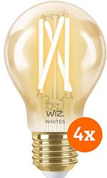 Foto van Wiz smart filament lamp standaard goud 4-pack - warm tot koelwit licht - e27