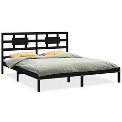 Foto van Vidaxl bedframe massief hout zwart 160x200 cm