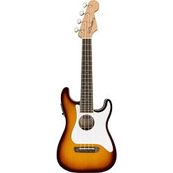 Foto van Fender fullerton strat uke sunburst elektrisch-akoestische concert ukelele