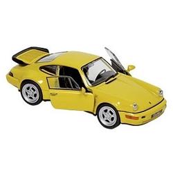 Foto van Modelauto porsche 964 carrera geel 1:34 - speelgoed auto's