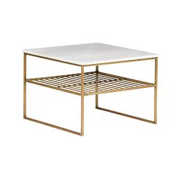 Foto van Livingfurn - salontafel dian marble - wit goud - 55cm - marmer