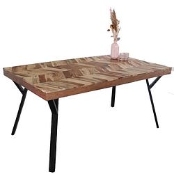 Foto van Eettafel visgraat danae 160x90cm acaciahout